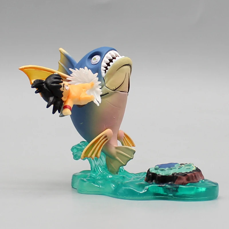 Figura de animación de Dragon Ball Son Goku Kakarotto Kick Fish, modelo de Anime, regalo Ornamental, Kit de garaje, adornos de decoración, 6cm