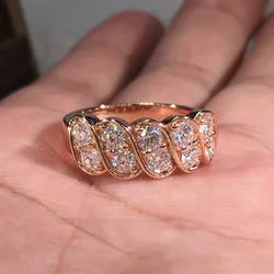 CAOSHI New Fashion Rose Gold Color Ring Female Trendy Jewelry with Bright Zirconia Chic Stylish Finger Accessories for Wedding