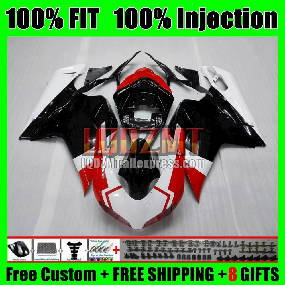 Injection For DUCATI 848 1098 1198 R S 121No.3 848S 07 08 09 10 11 12 1098S 2007 Red black 2008 2009 2010 2011 2012 Fairing