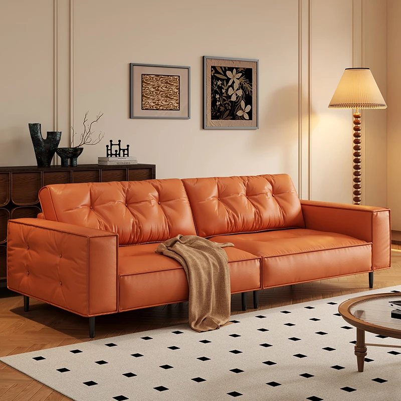 E Light Luxury Mid-Century Modular Sectional Sofa For Small Apartment Modern Minimalist Living Room Sofa Set