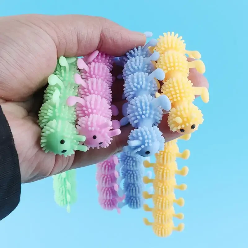 

HOT SALE 16 Knots Caterpillar Relieves Stress Toy Soft Squeeze Toy For Anti Stress Cartoon Animal Children Decompression Toys