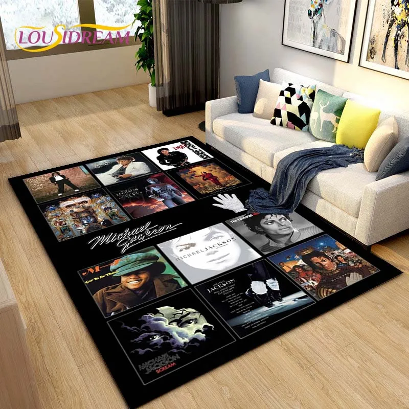 Fashion MJ M-Michael J-Jackson King of Pop Art UnSlip Rug for Living Room,Bedroom,Playroom,Kitchen Door Floor Mat Decor Rug Gift