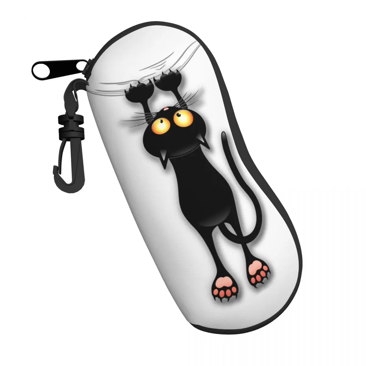 Custom Fun Black Cat Falling Down Glasses Case Stylish Shell Eyeglasses Case Sunglasses Box