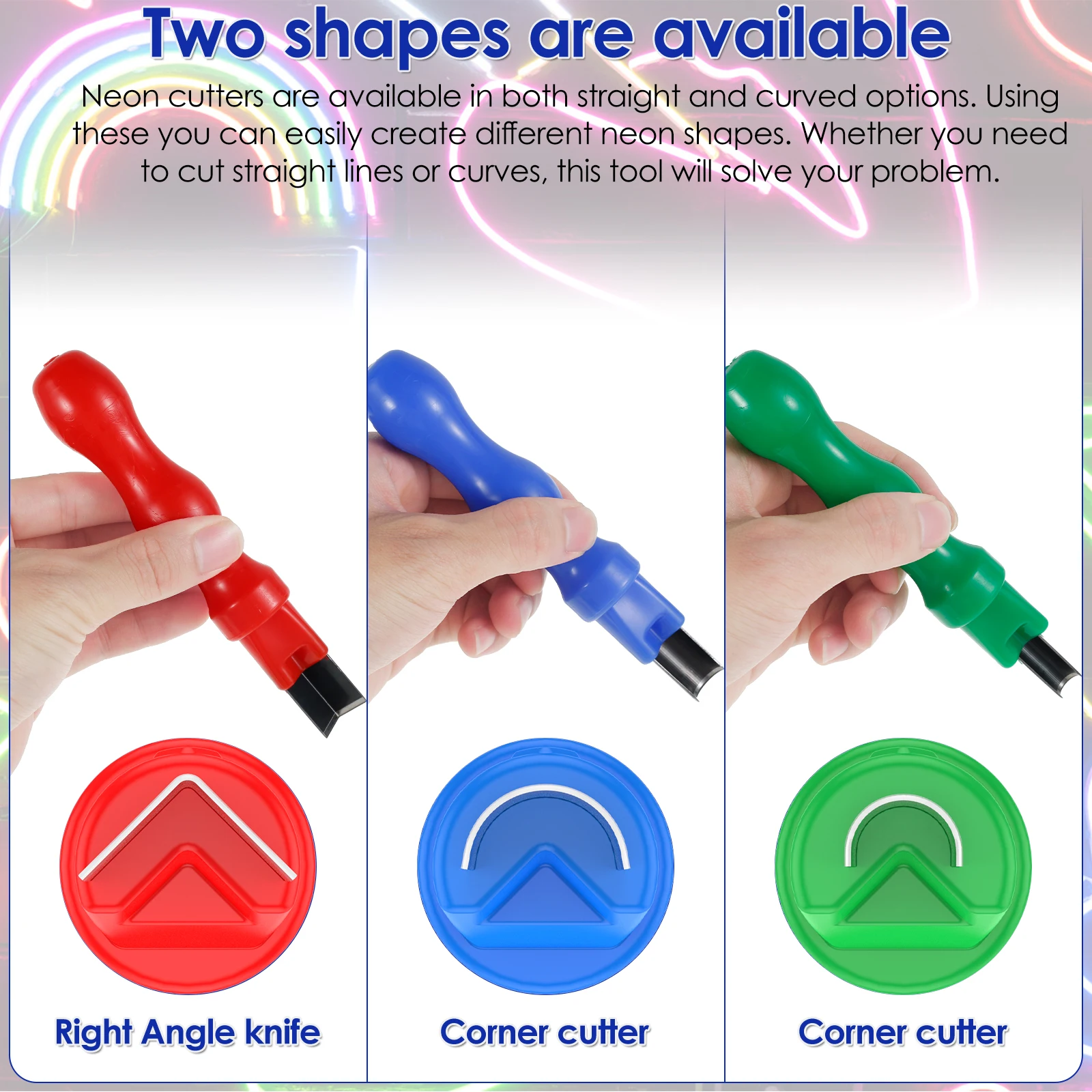 Split Neon Light Cutter Right Angle Arc Portable Neon Light Carving Knife Soft Silicone Strip Accessories Woodworking Tools