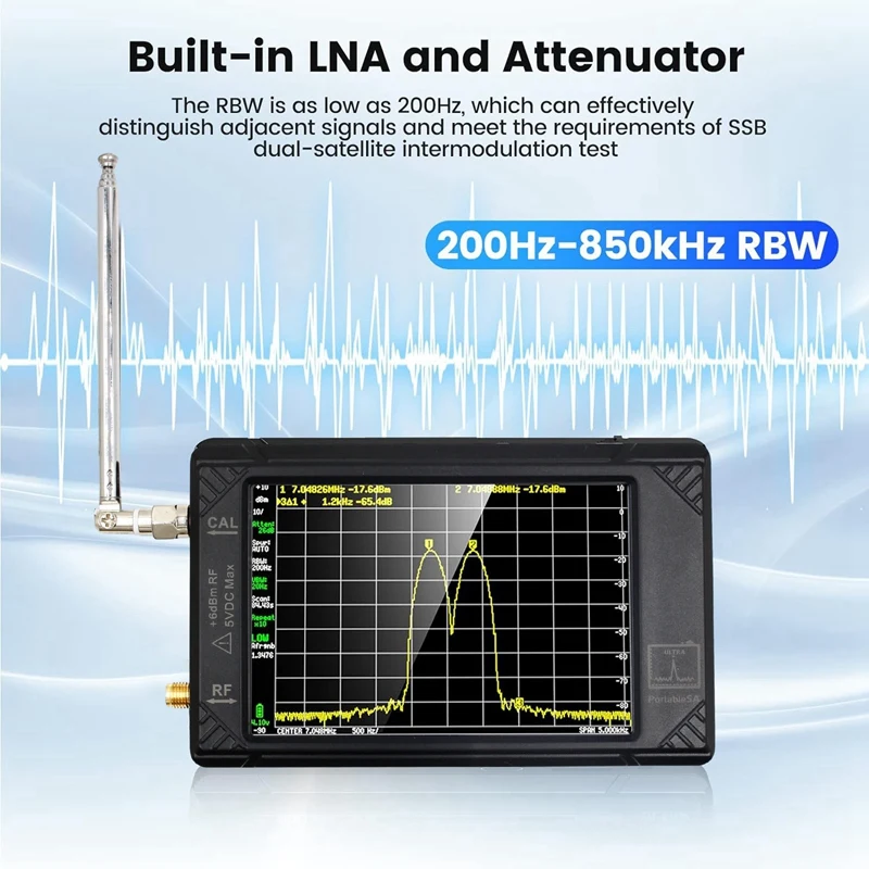 ULTRA 4Inch Handheld Spectrum Analyzer 100Khz To 5.3Ghz Network Internal Lan Tester RF Signal Generator With 32G Card Durable