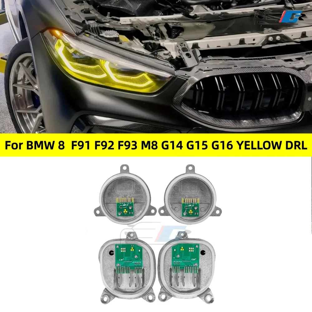 Для BMW G14 G15 G16 M8 F91 F92 Желтый DRL CSL Style 8 Series DRL RGBW Многоцветная светодиодная плата Лимонно-желтые дневные ходовые огни
