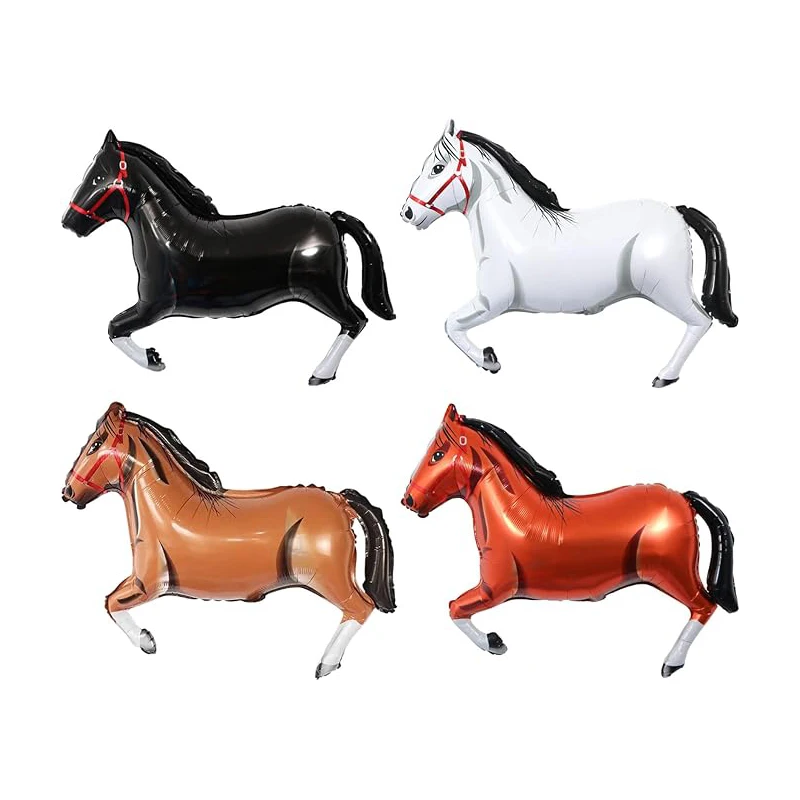 

33inch Horse Foil Balloons Large Brown Red Aluminum Foil Animal Balloon for Baby Shower Horse Theme Birthday Party Decor Globos