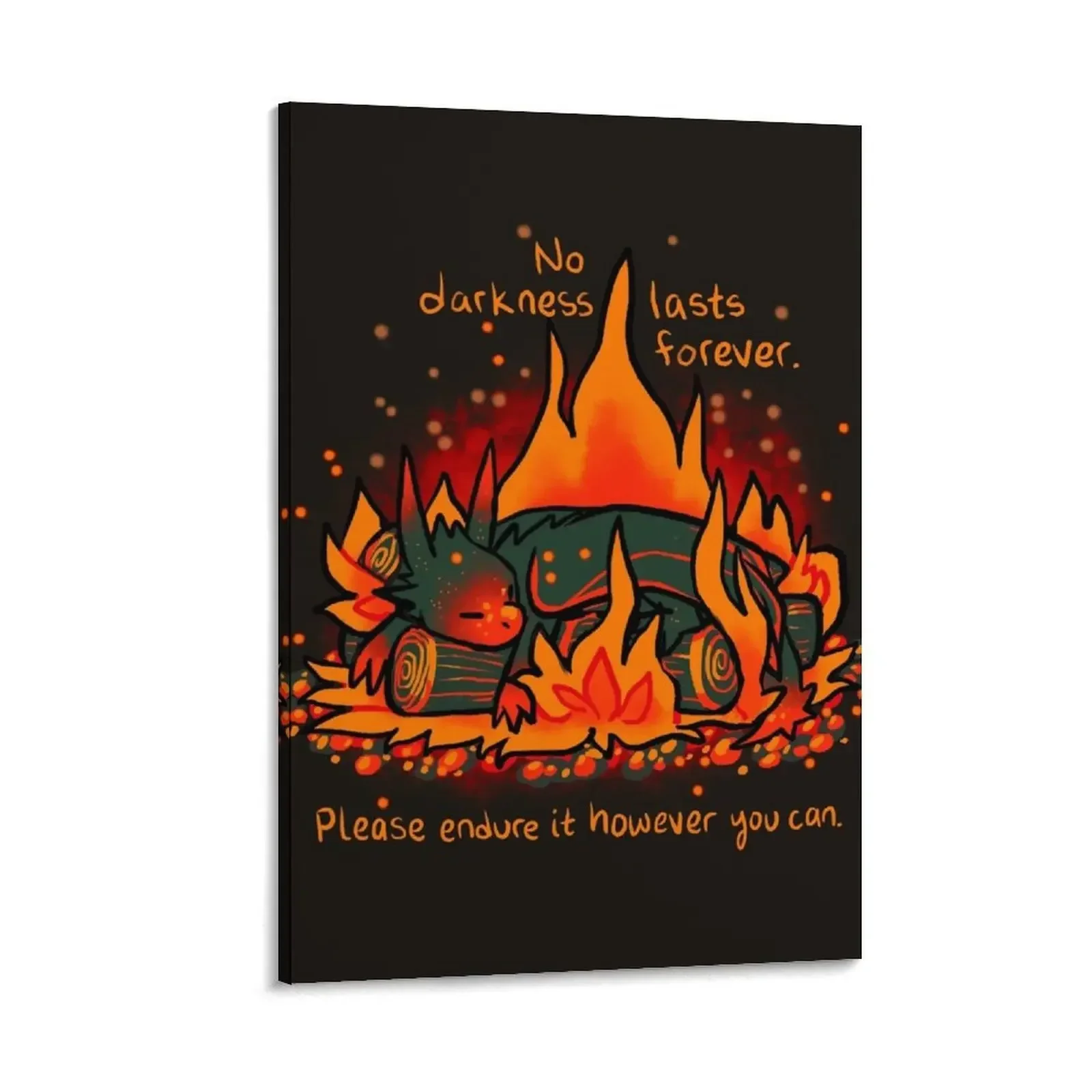 

No Darkness Lasts Forever Campfire Dragon Canvas Painting photos for living room vintage home decor canvas wall art