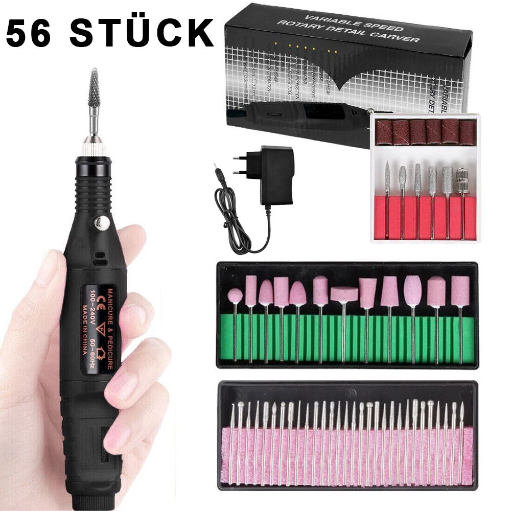 Frese per trapano per lime per unghie, levigatrice elettrica professionale per unghie, lucidatura per unghie in gel per salone di manicure domestico