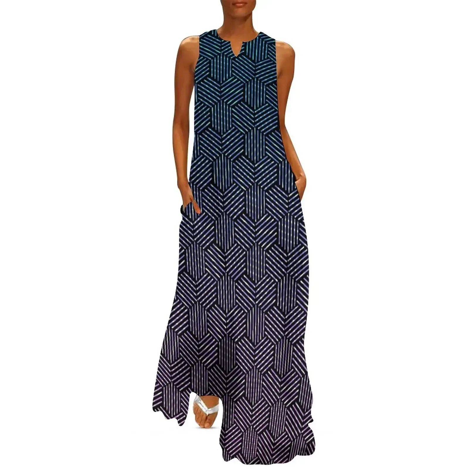 

Hexagon Rotation Pattern Long Dress party dresses women Women dresses summer womens dress birthday dresses for women Dress
