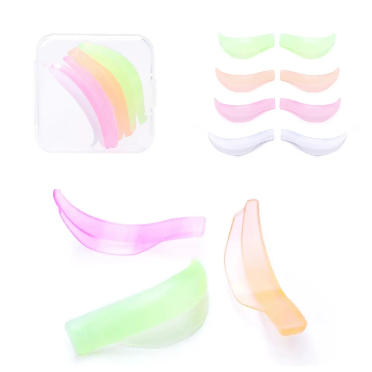 

4Pairs Eyelash Lifting Kit Silicone Pad Eye Lash Perm Pads Eyelashes Eyelash Lift Extension 3D Lashes Curler Applicator Tools