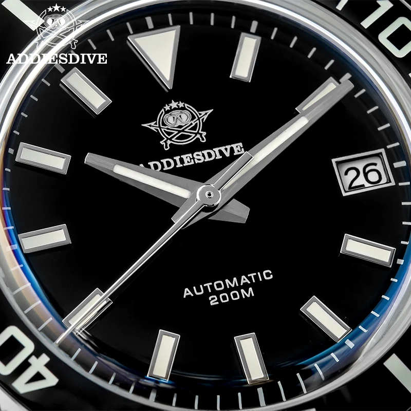 Reloj Automático ADDIESDIVE de alta calidad para hombre, bisel de cerámica de zafiro de 39mm, reloj de buceo de 20bar, reloj mecánico luminoso NH35 de lujo