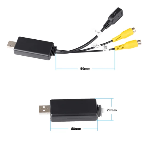 Imagen 2 del producto Para sistema Android, interfaz USB a RCA, adaptador de salida de vídeo, Radio de coche, reproductor Multimedia, salida AV de vídeo, conectar Monitor de reposacabezas