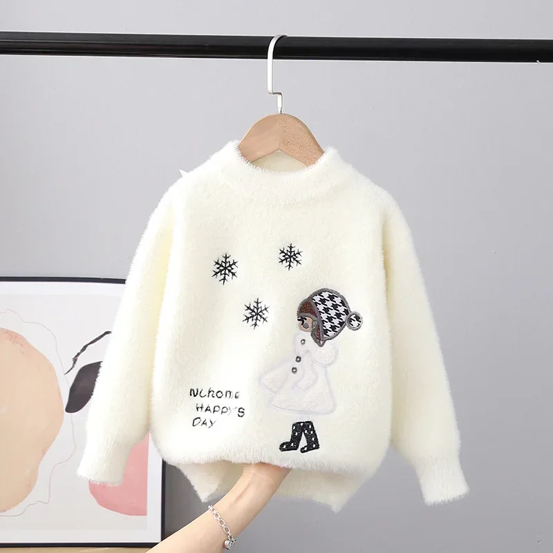 Girls Sweaters Baby Clothes Soft Smooth Material 3-11 Years Old Autumn Winter New Fashion Style Children Knitted Sweater GY06101 image 3