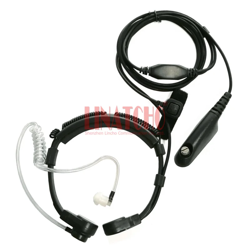 On Neck Transparent Acoustic Tube Adjustable Throat Vibration Finger PTT GP328 GP340 GP380 HAM Radio Earphone Microphone