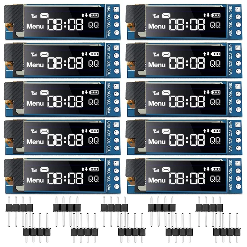 

Модуль OLED-дисплея SSD1306, плата последовательного самосветящегося дисплея IIC I2C для Arduino Raspberry PI, 10 комплектов