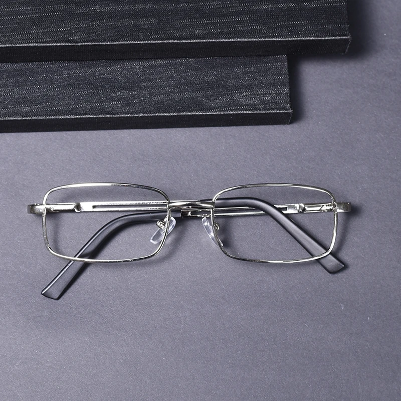 Schwarze Business-Lesebrille für Herren, Sehhilfe, Blaulichtfilter, Legierungsrahmen, Herren-Presbyopie-Korrekturbrille