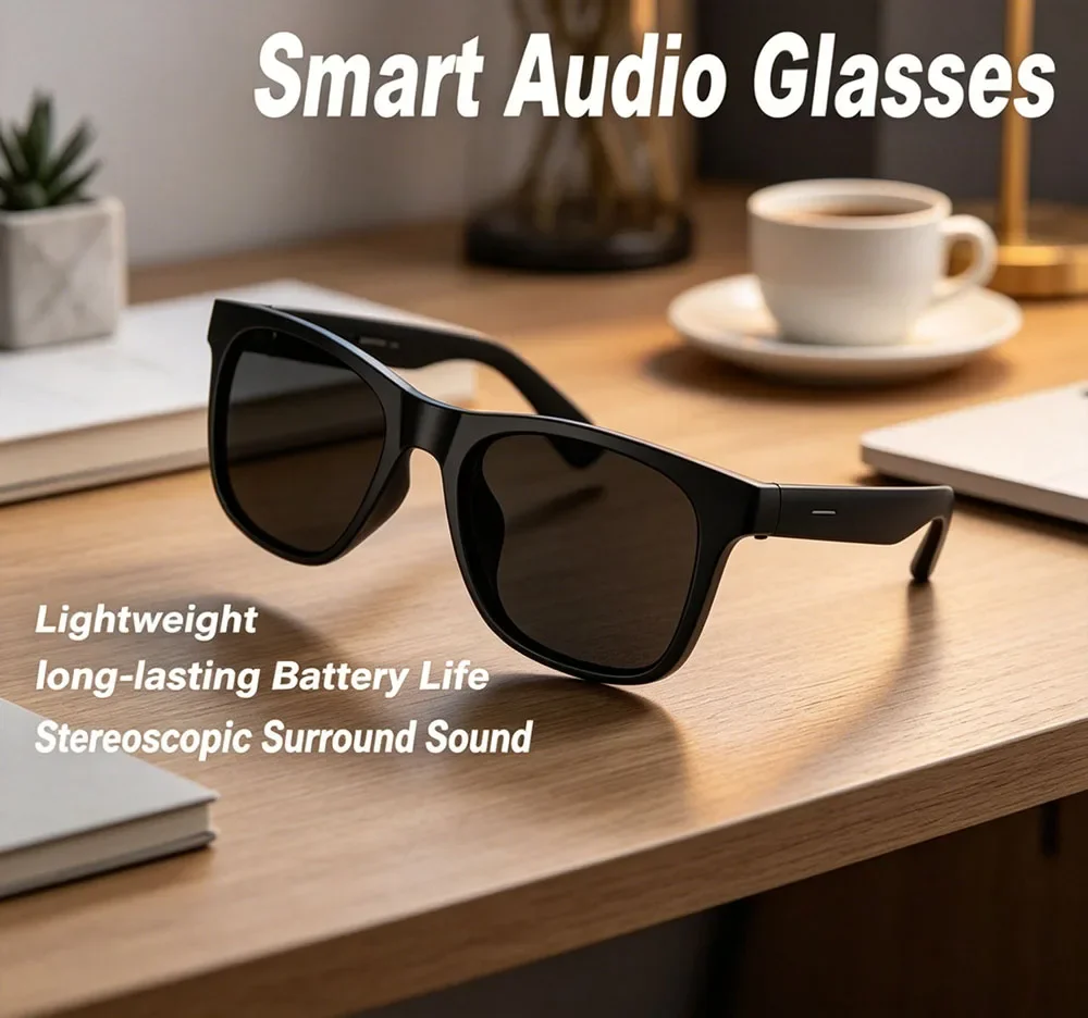

High End Wireless Bluetooth Headphone AI Smart Glasses Touch Photography Remote Control Voice Assistant Gifts For Men Women