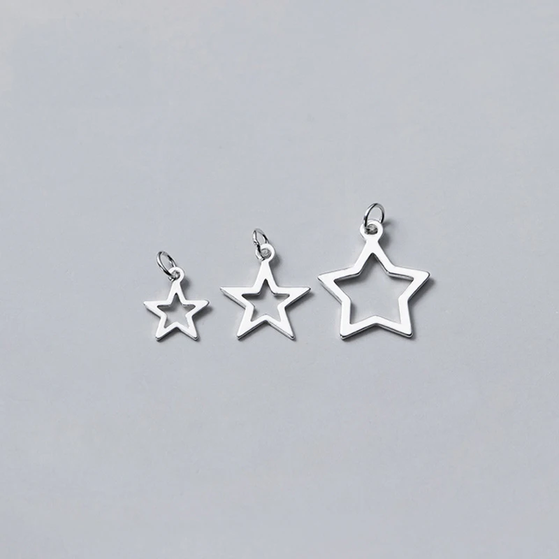 

925 Silver Charms Star Pendant Charms DIY Pendant Necklace Accessries Jewelry Beautiful Hollow Out