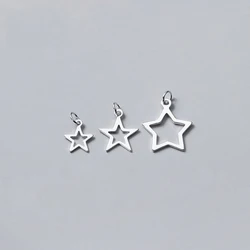925 Silver Charms Star Pendant Charms DIY Pendant Necklace Accessries Jewelry Beautiful Hollow Out