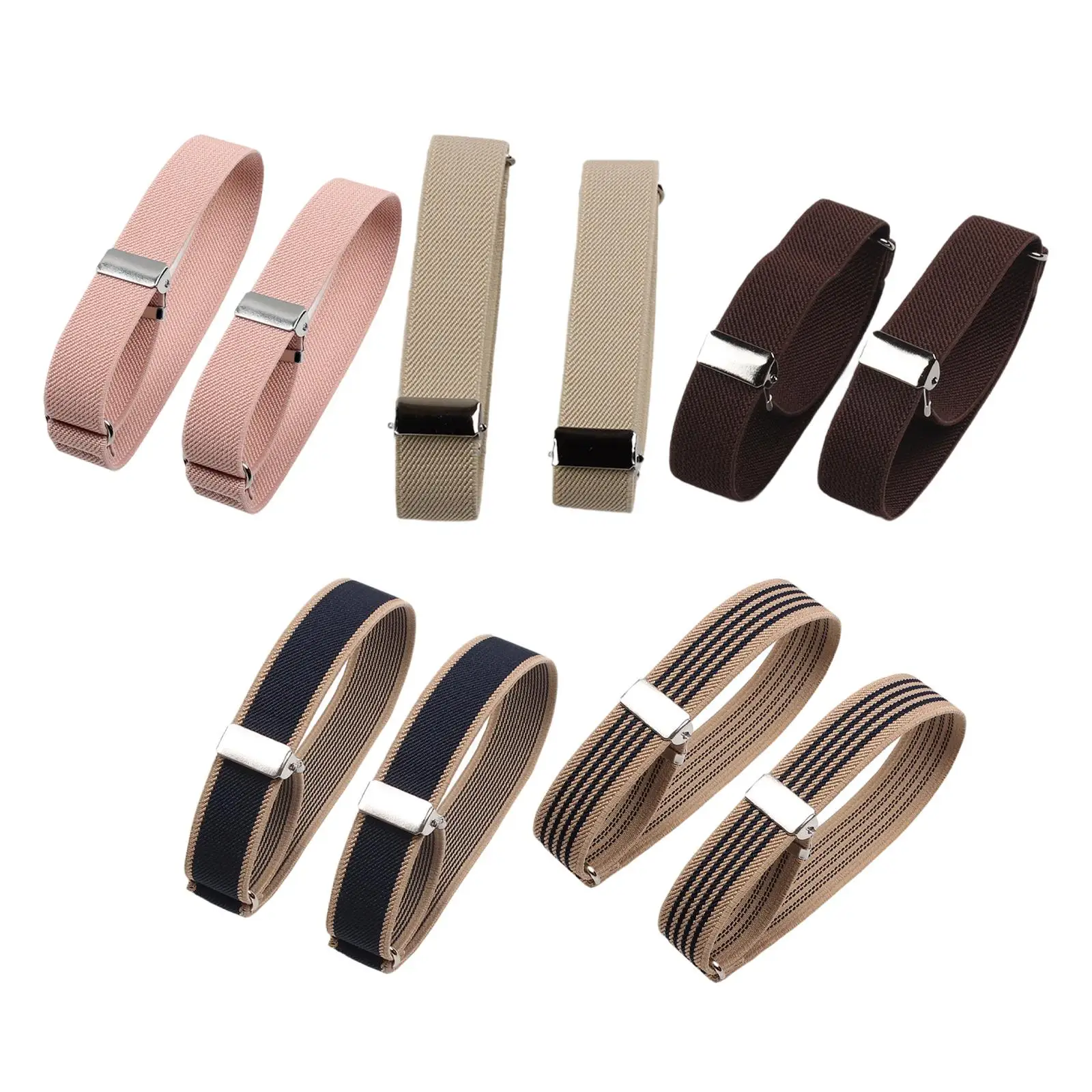 2x verstelbare shirtmouwhouders elastische armbanden voor zakelijk feest