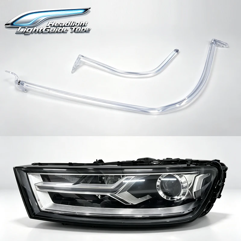 Headlight DRL Tube Light Guide Tube Daytime Running Light Strip Fit Audi Q7 2014-2019 Low Version Xenon Head Lamp Light Guide