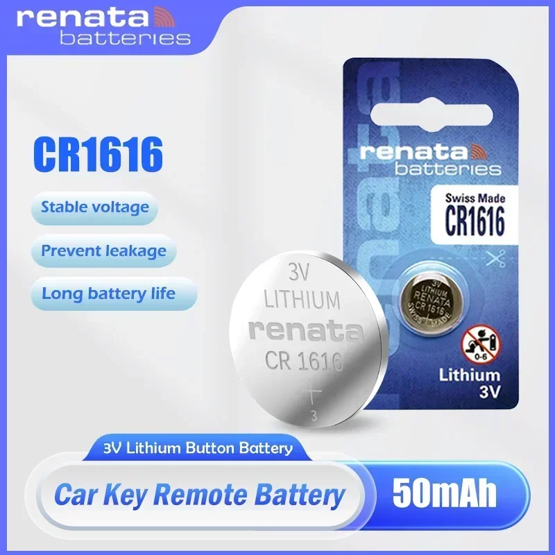 1-5PCS RENATA CR1616 CR 1616 3V Lithium Battery DL1616 BR1616 ECR1616 LM1616 For Toy Watch Remote Control Button Coin Cell