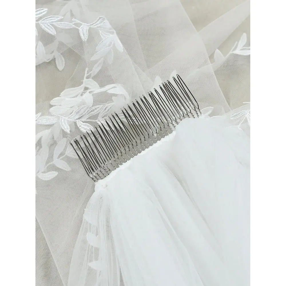 Romantic Lace Trim Bridal Veil, 3M Extra Wide Soft White Tulle, Suitable For Cathedral Wedding Ceremony, Bridal Gown Accessory,