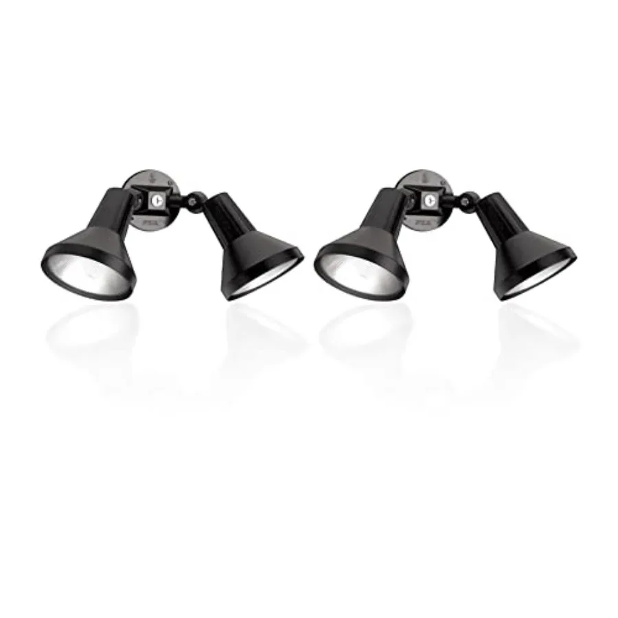 

Two Light Black Outdoor Flood Lights Exterior Security Fixture Heavy Duty Cast Aluminum Durable Weather Proof Par38 Flood Light