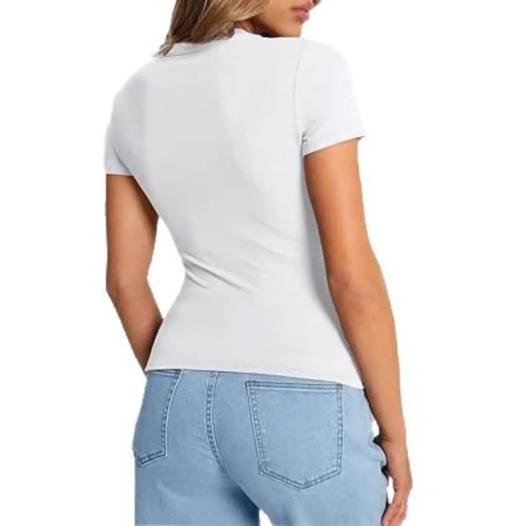 

Women's Slim Fit T-Shirt round Neck Tight Sexy Summer Top Slimming Effect European And American Style by