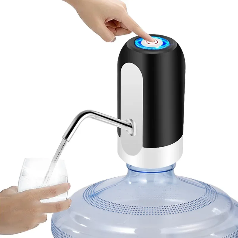 Bomba de botella de agua para fuente de beber, interruptor automático de un clic para el hogar, jardín, cocina, comedor, Mini Cargador eléctrico USB