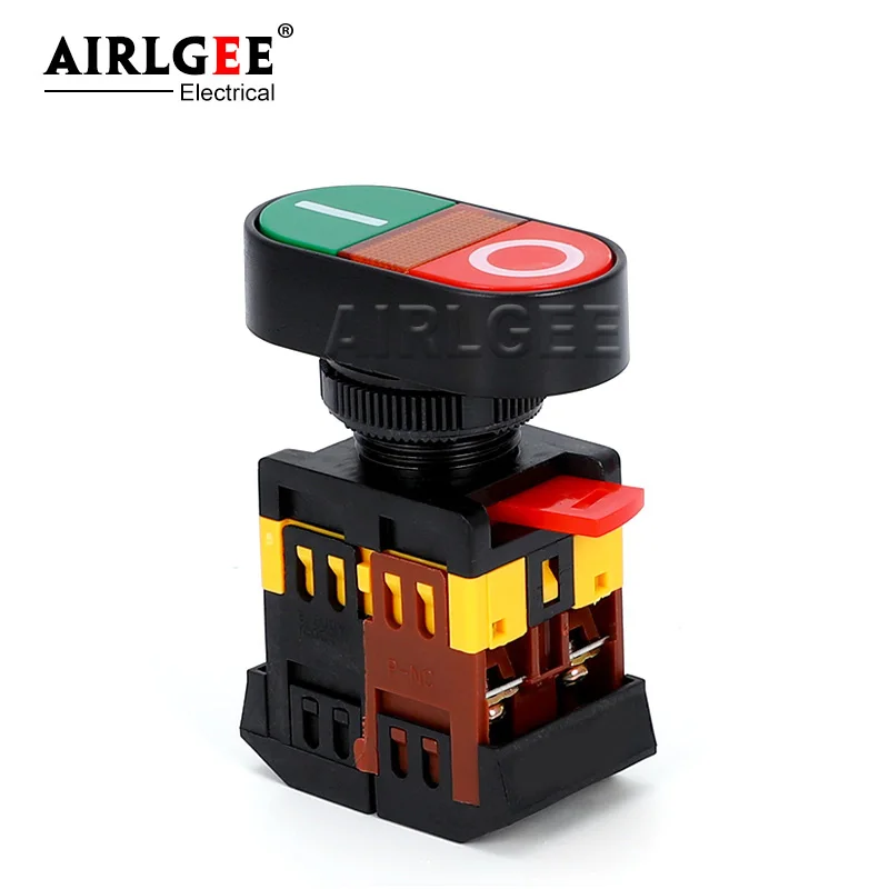 APBB-22/AS-22/PPBB-30 22mm/25mm/30mmON/Off Start Stop Double Push Button Switch Self-reset/Momentary Light Switch 10A/ AC600V image 6