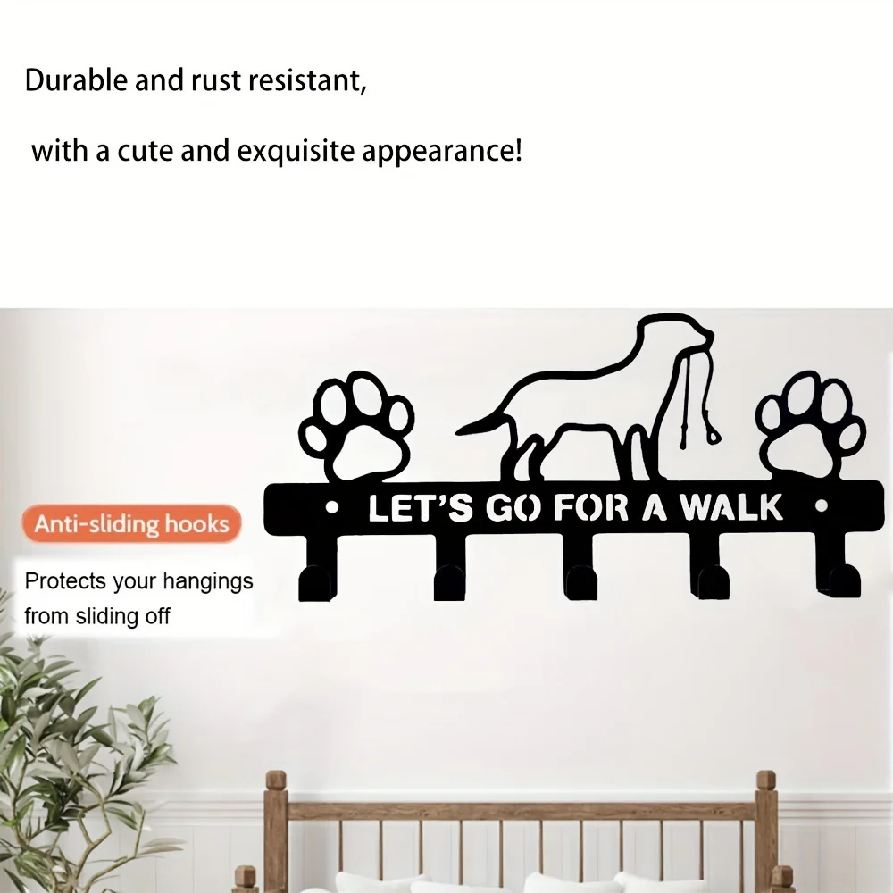 Rust Proof Metal Dog Key Hook Multifunctional Wall Mounted Storage Rack, Suitable For Keys, Clothes, And Hats - Charming Home