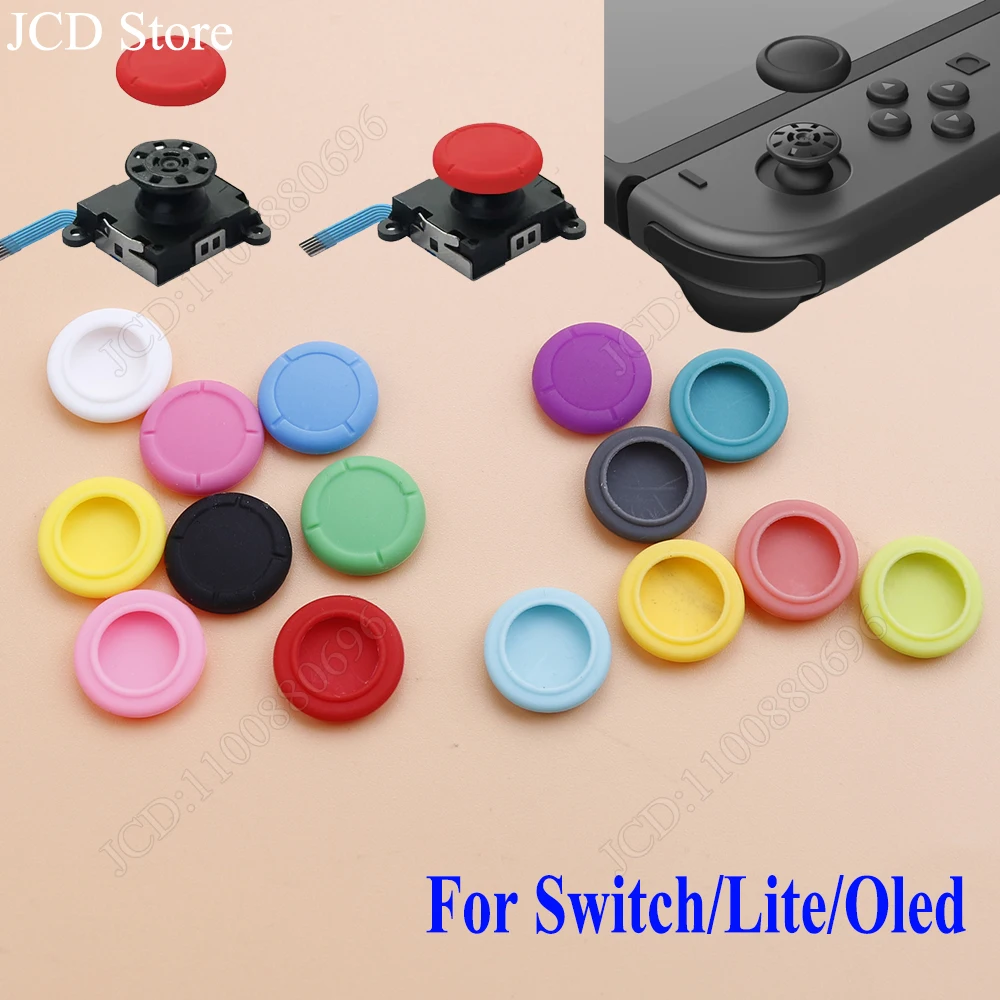 Nintendo Switch Lite用シリコンプロテクターキャップ,ジョイコンコントローラー,サムスティックグリップ,交換用,1個
