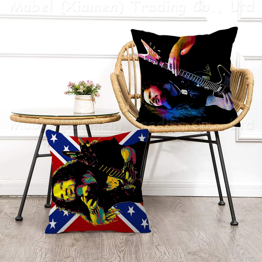 Dimebag Darrell Musician Stitch Lucky Dragon Pillow Cover Sofa Cushion Cover Home Room Decoration Children Gift