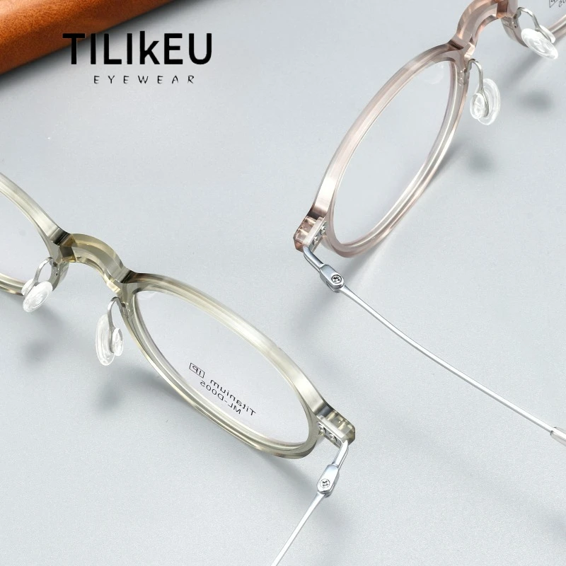 

New Ultra-light Fashion Nylon Titanium Eyeglasses Frame Luxury Small Face Women Glasses Frame Designer Men Retro Round Eyewear