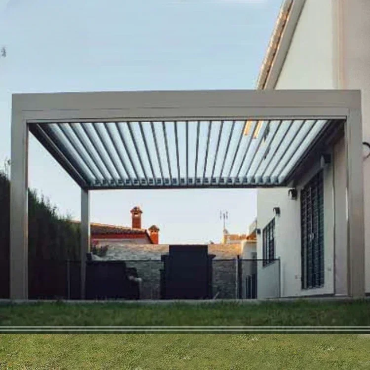 Tetto apribile per esterni personalizzato 5x5m tetto per terrazza automatizzato impermeabile sistemi di lamelle per pergola