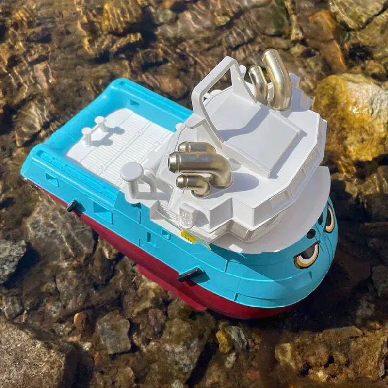 Q84 2.4Ghz Mini RC Tugboat Model Q Version Tugboat DIY Hand Assembled Ship Model RC BoatToy Gift Finished Product