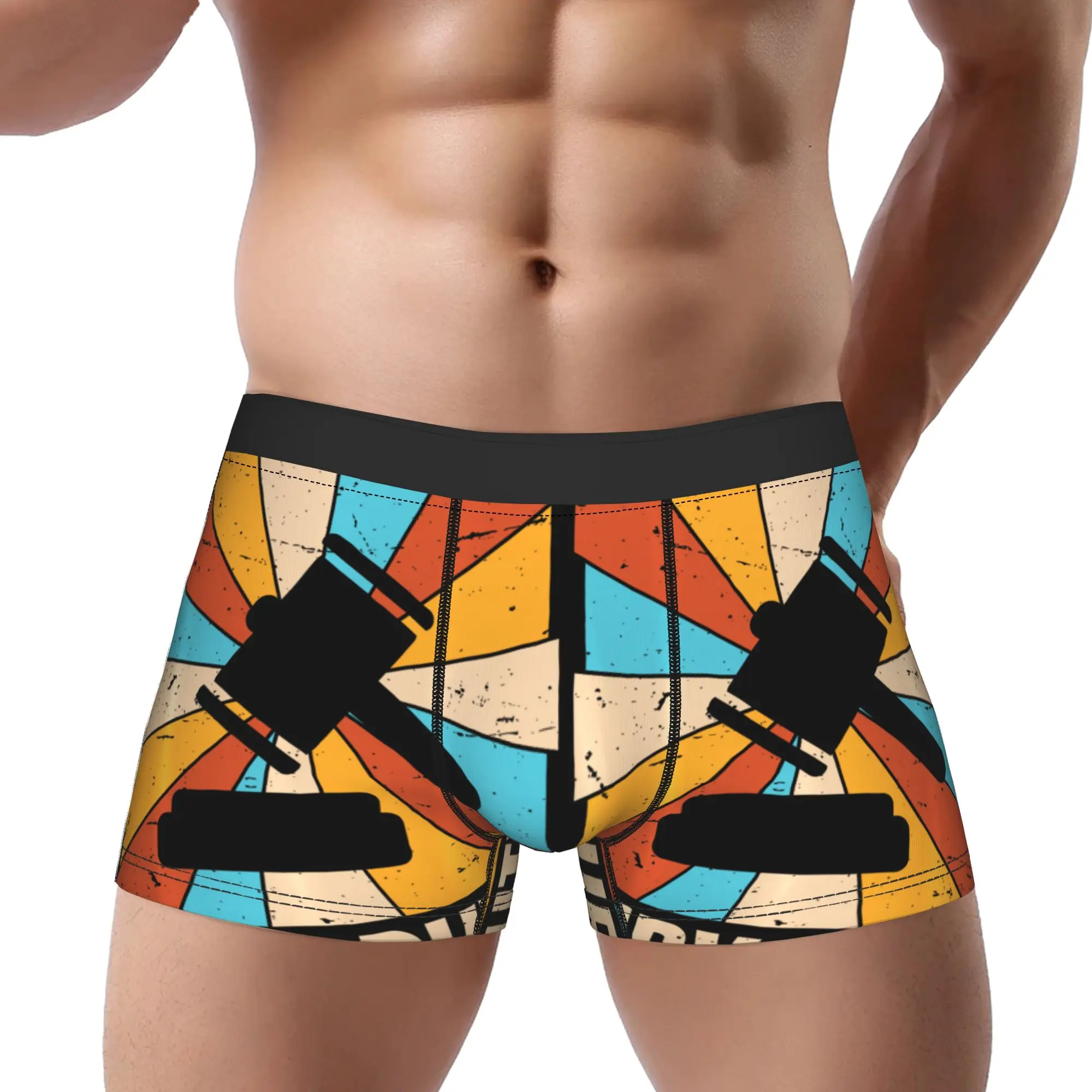 

Трусы в винтажном стиле, дышащие трусики, мужское нижнее белье, шорты с принтом, боксеры