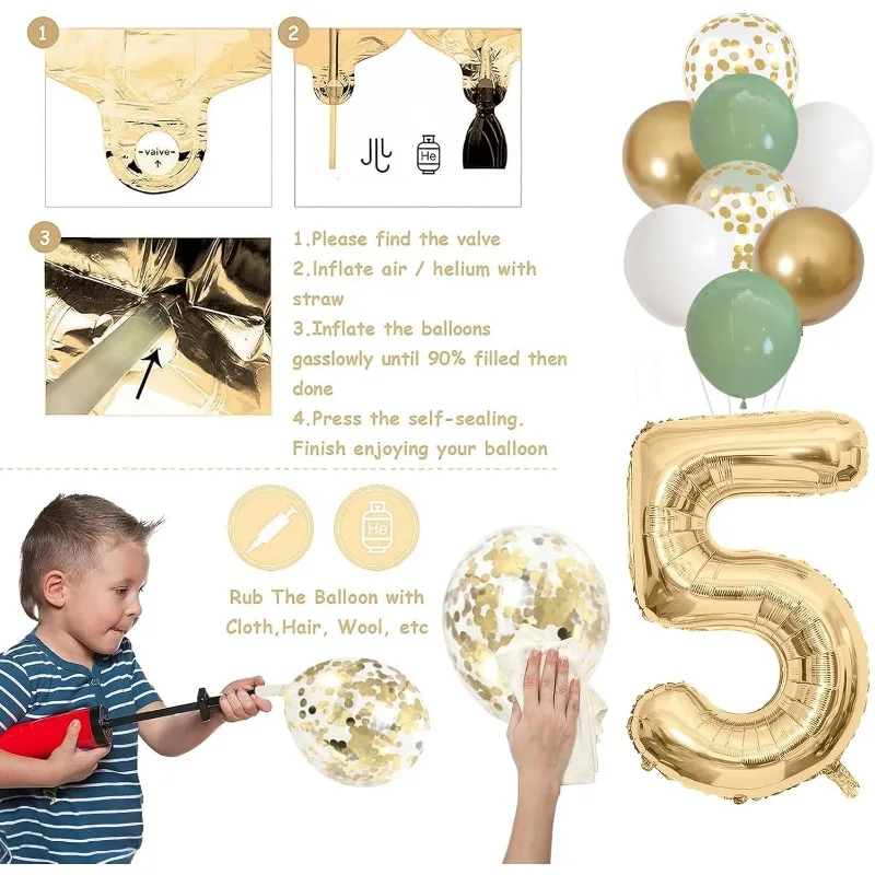 Sage Green Gold White 75th Birthday Decoration for Birthday Balloons Happy 75th Birthday Banner 75 Cake Topper 70 Year Old Decor