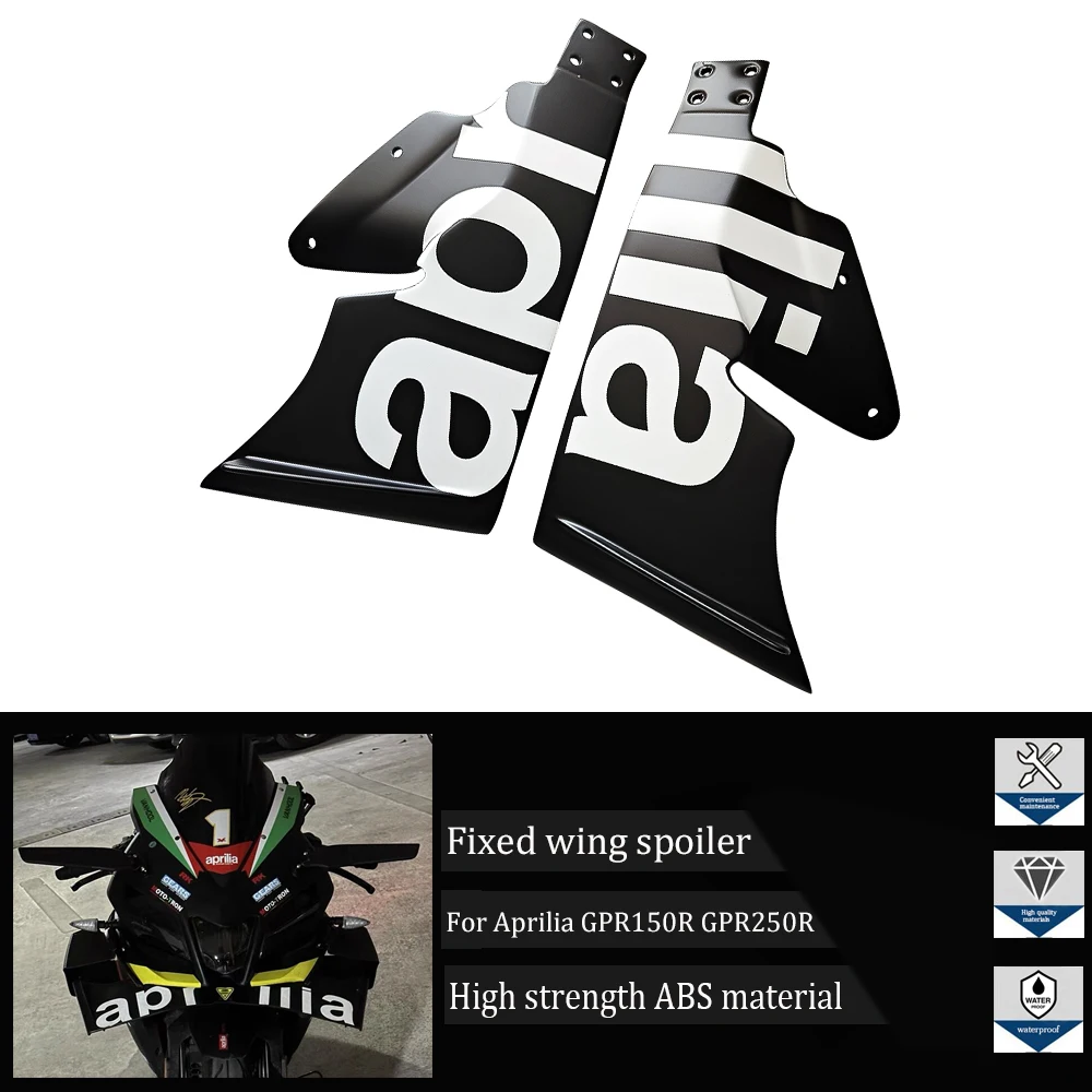 

Suitable for Aprilia GPR150R GPR250R motorcycle wings, high-quality ABS plastic black and white ailerons, fixed wings