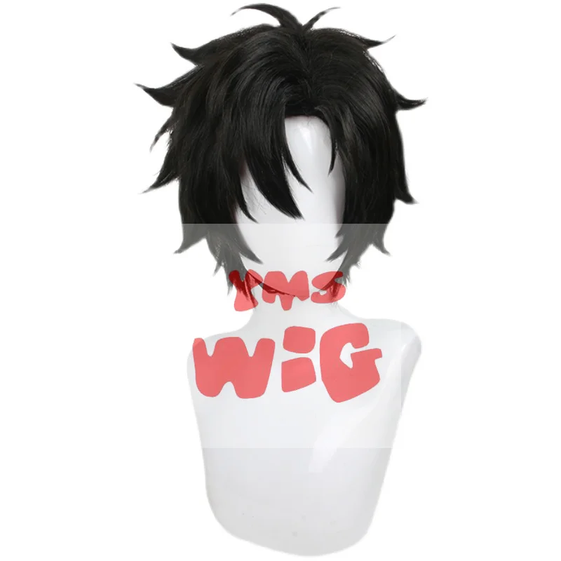 New Limit DEVIL GAME Time Agent Cheng Xiaoshi Cosplay Wig Short Black Wig Halloween Carnival Party Anime Props