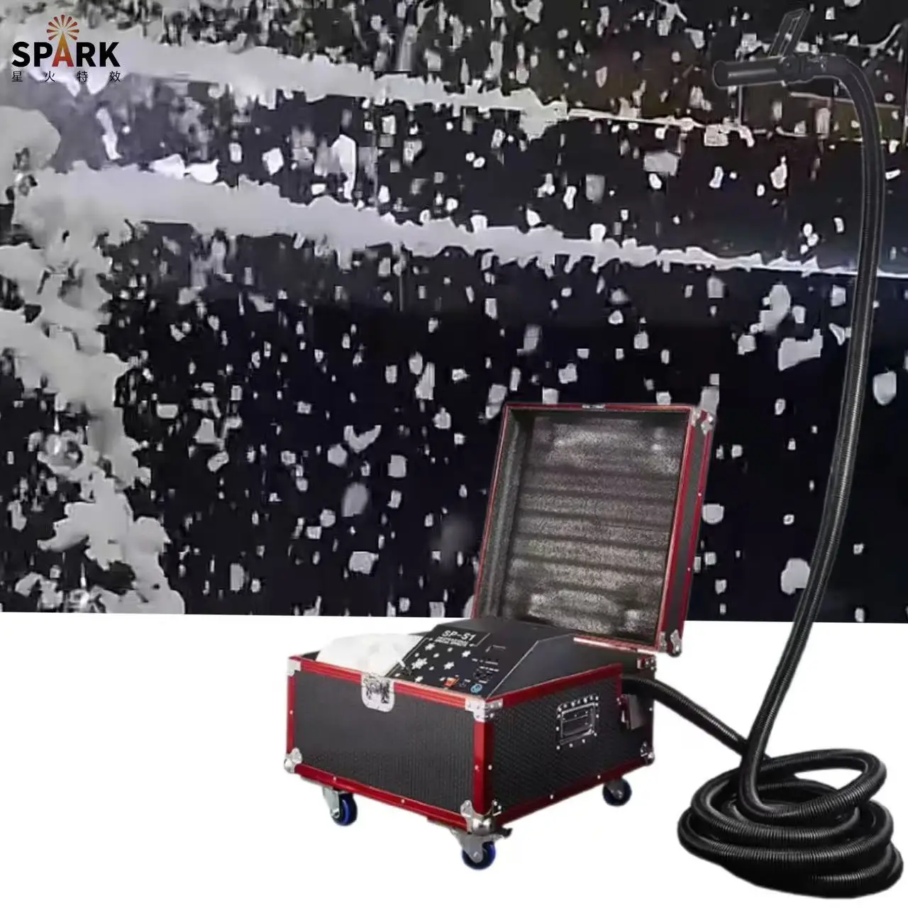 

SP 1500W Dmx Outdoor Snowflake Large Artificial Snow Maker Making Machine Dmx Stage for Wedding Parties