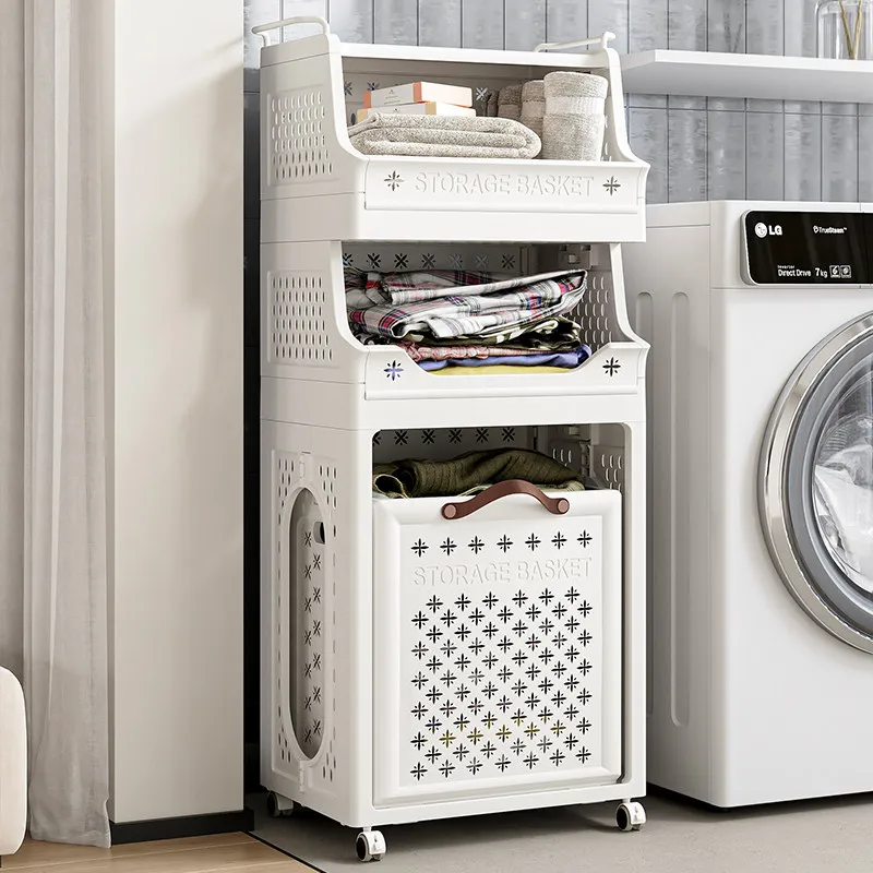 White Clothes Laundry Hamper Storage Narrow Washing Bathroom Laundry Baskets Slim Cheap Cesta De Ropa Sucia Household Items