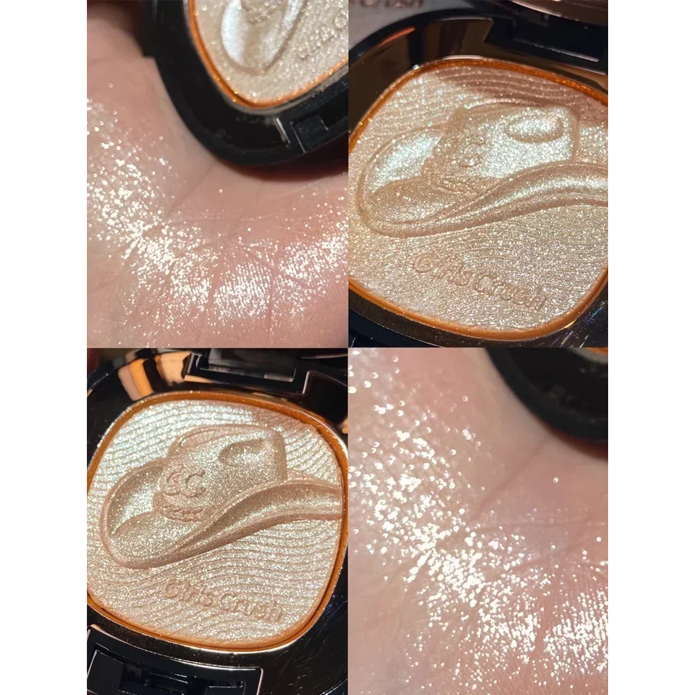 GirlsCrush Einfarbiger Textmarker Hochglänzender Lidschatten Gesichtsaufhellender Schimmer Augen-Nasenpuder Langanhaltende Make-up-Kosmetik