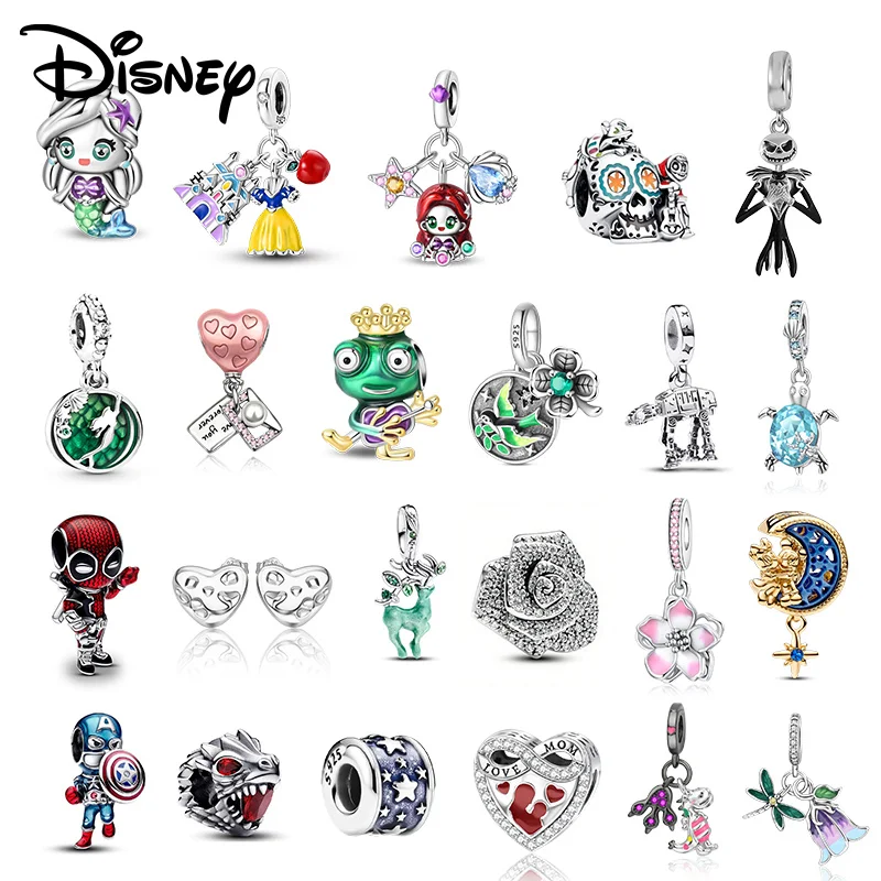 

Серебряный кулон Disney 925 пробы с изображением Белоснежки и дочери моря, оригинальные бусины для самостоятельного изготовления, женские ювелирные аксессуары