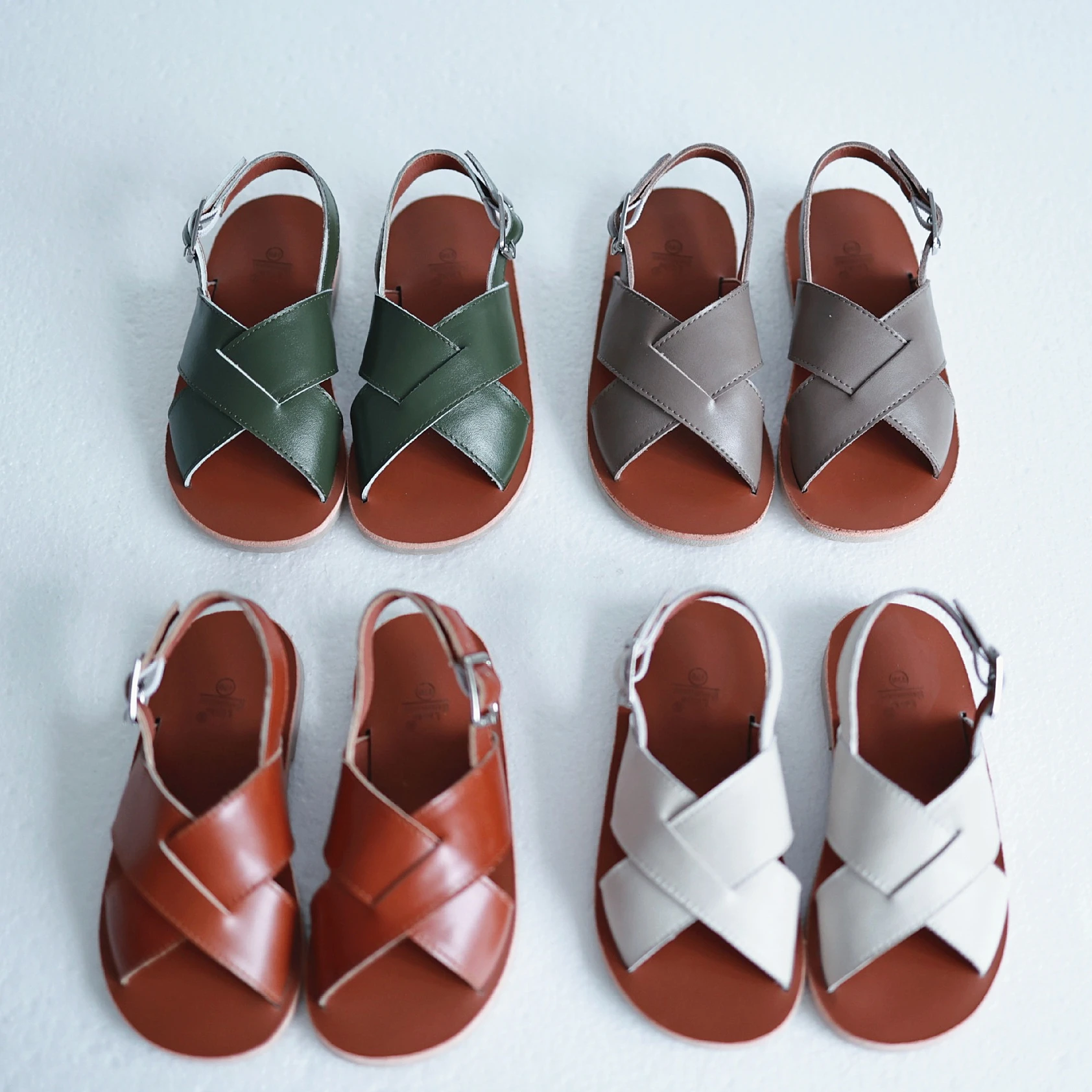 Summer Full Grain Leather Baby Boys Sandals Wooden Bottom Genuine Leather Fashion Girl Beach Sandals children\'s casual Shoes