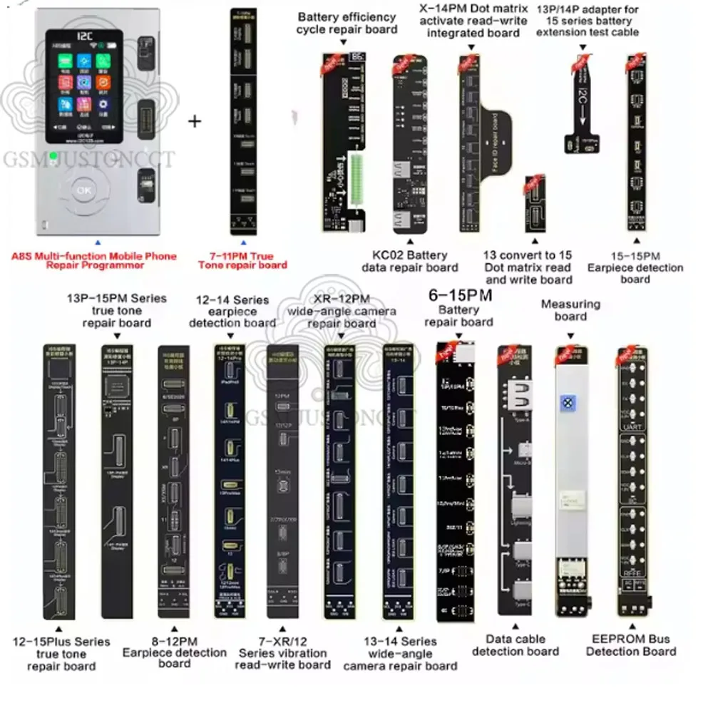 i2C A8S Programmer for iPhone X 11 12 13 14 15 Pro Max Photosensitive Original Color Earpiece Receiver Face ID Battery Repair