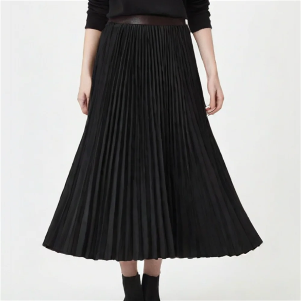 

Taop&Za Womens Flowing MidiSkirt in Black Classic Pleated Design Adds Elegance and Grace to Your Outfit
