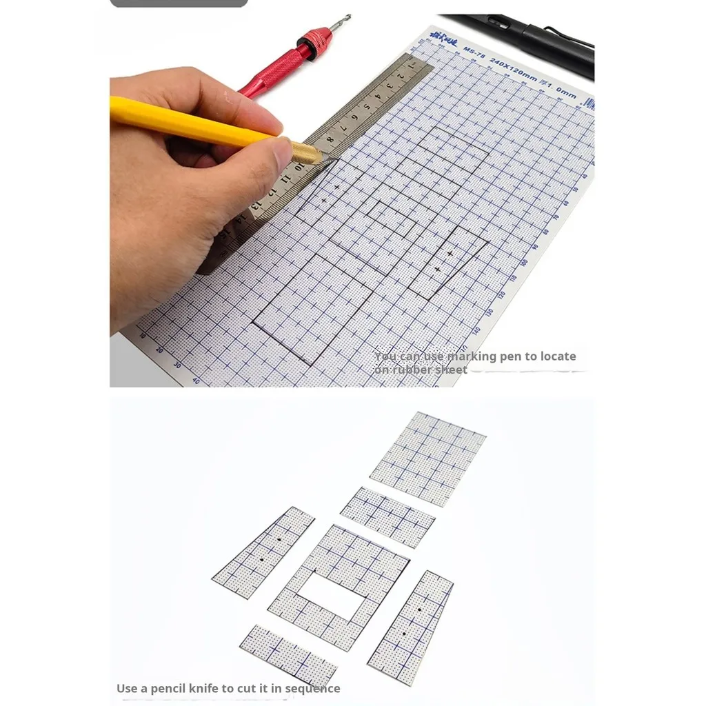 0.3mm-1mm ABS Modifica Modello Piastra di Gomma per Gundam Gunpla Modello FAI DA TE Strumento di Creazione Preciso Facile Taglio Self Made Parte Strumento MS078